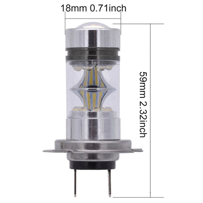 100W H4 H3 H7 светодиодный лампы 20 SMD Противотуманные фары Дневные Фары Светильник 12V ~