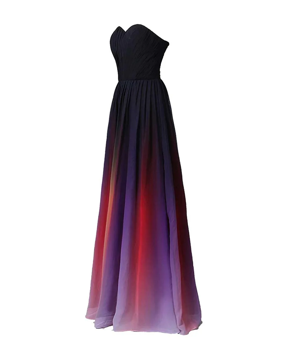 

Multi Color A Line Pleated Strapless Evening Dresses Formal Dresses Floor Length Lace Up Back