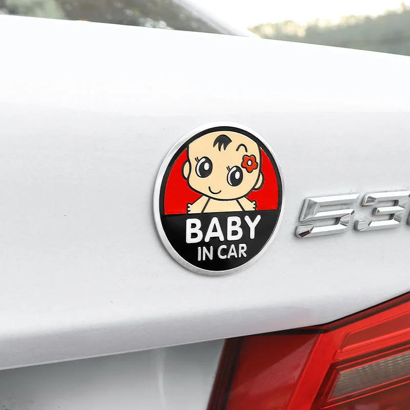 

2020 Car 3D Window Aluminum Sticker Baby IN CAR Warning Decal Safety Waterproof Baby Car Sticker Baby In Car Stickers