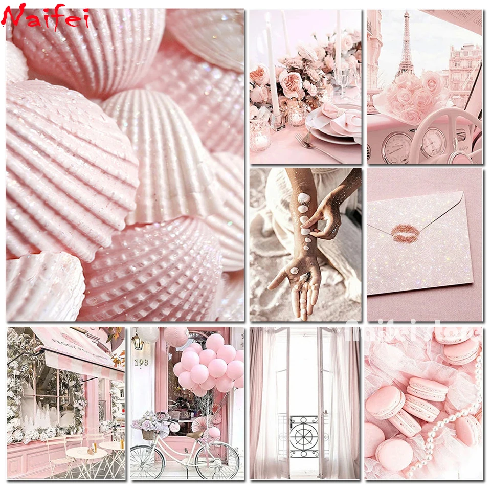 

Алмазная живопись «сделай сам», бриллиантовая мозаика, вышивка, розовый цветок, пейзаж, стена, домашний декор для взрослых