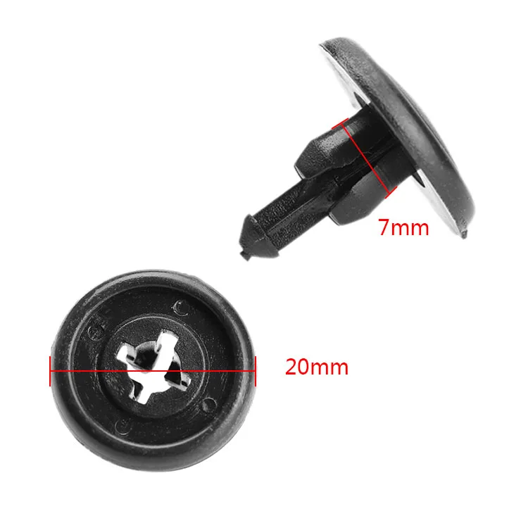 50 шт. автомобильные черные пластиковые заклепки с диаметром отверстия 7 мм|Клипсы