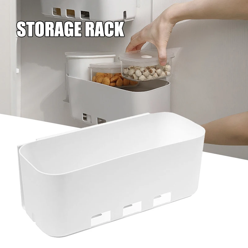 

Настенная полка с выдвижными ящиками для кухни, органайзер и контейнер, экономия места, без перфорации, аксессуары для ванной комнаты