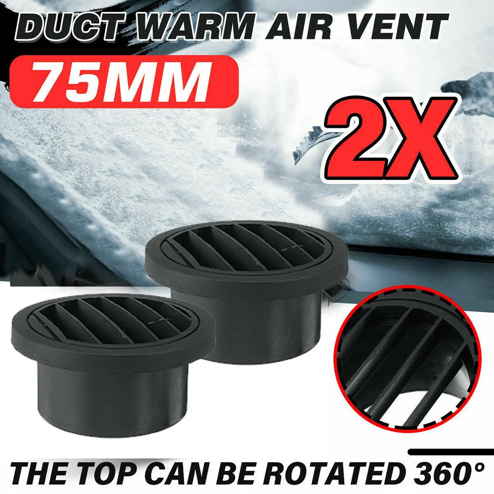 

2pcs 75mm Rotatable Car Heater Duct Warm Air Vent Outlet For Eberspacher Propex Diesel Heater