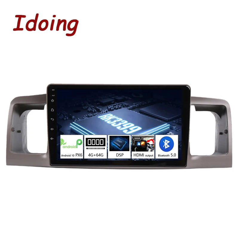 

Idoing 9"Android 10 PX6 For Toyota-Corolla EX 2007-2012 Car Radio Multimedia Cassette Player Navigation GPS no 2 din DVD 2din