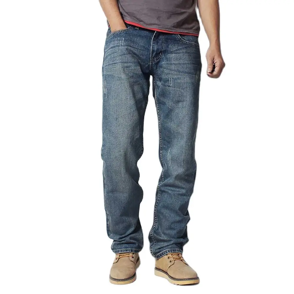 Fashion Straight Jeans Men Casual Denim Pants Hiphop Harem Trousers Streetwear Distressed Retro Loose Baggy Jeans Male Clothing