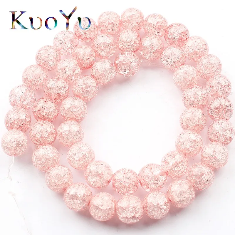 Цветные белые хрустальные бусины с трещинами снега круглые свободные