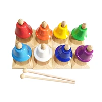 8 note diatonic hand bells sets 8pcs percussion handbell desk bells w 2 mallets kids baby early education musical instrument