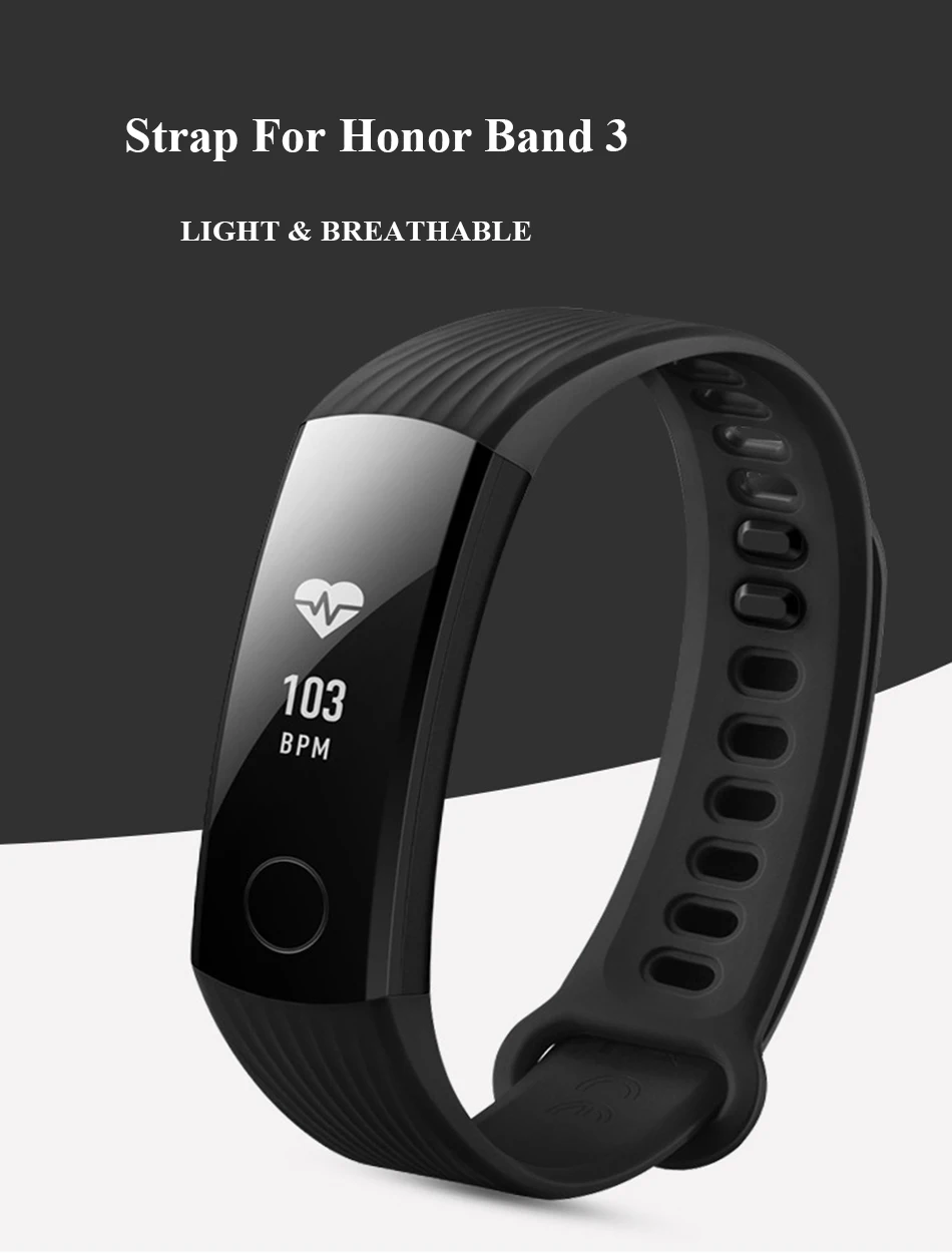 BOORUI для huawei honor band 3 ремешок Цветной силиконовый ремешок для honor band 3 Смарт часы браслет аксессуары