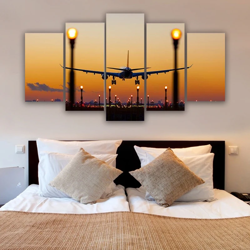 

Wall Artwork Canvas Paintings Modern On Modular Pictures Plane 5 Pieces For Living Room Home Decoration Abstract Landscape