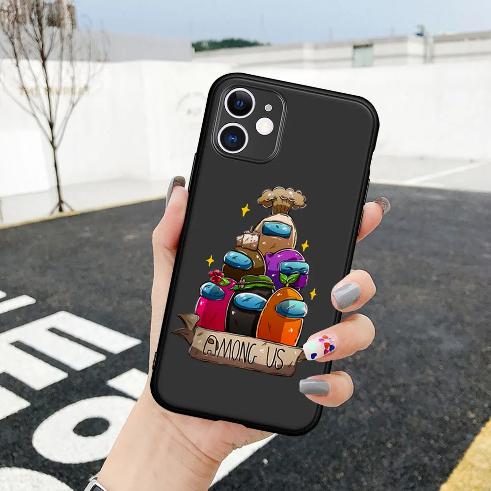 

Hot Game Among us Funny Cartoon Phone Case For iPhone 12 11 Pro Max 8 7 6 6S Plus XR X XS Max 5S SE 2020 TPU Back Cover Coque