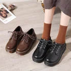 Туфли-оксфорды JK женские, винтажные, искусственная кожа, низкий каблук, броги, Ретро стиль, коричневые, черные