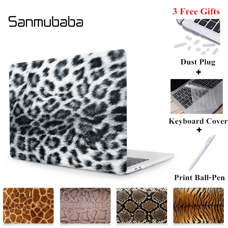 Чехол Sanmubaba для Macbook Air Pro retina 11, 12, 13, 15 дюймов, чехол с принтом кожи животных для Pro 13,3 15,4, сенсорная панель для ноутбука
