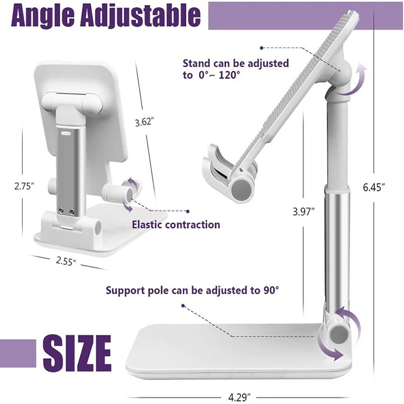 

New Mobile Phone Holder Stand Universal Desktop Lifting Bracket Metal Desktop Tablet Holder Table Mount Foldable Extend Support