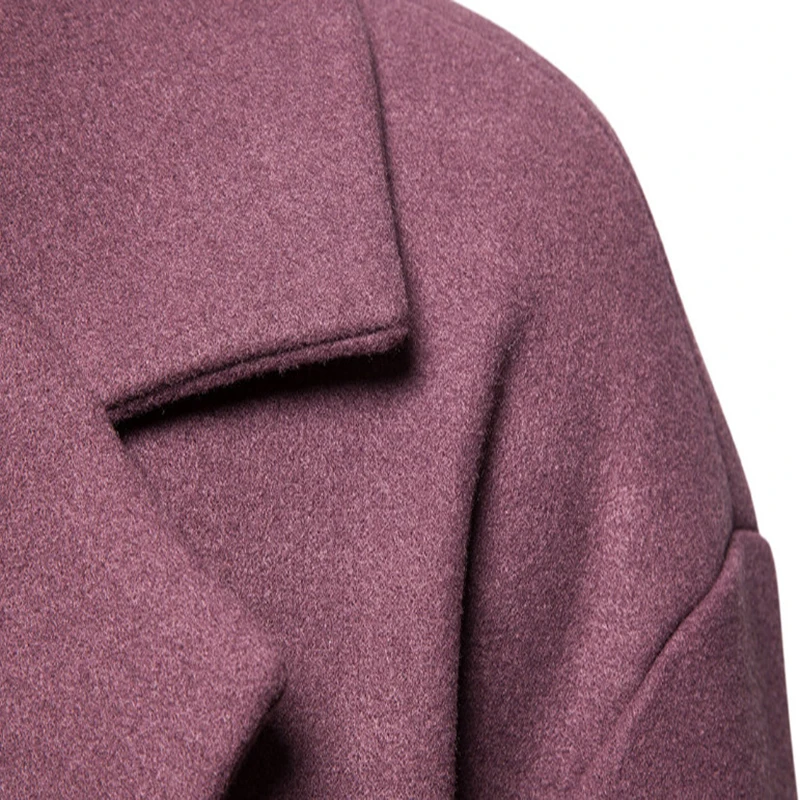 

Autumn Winter Wool Blends Jacket Men Single Breasted Overcoat Loose Long Trench Coat Men Casual Woolen Coat New arrivals