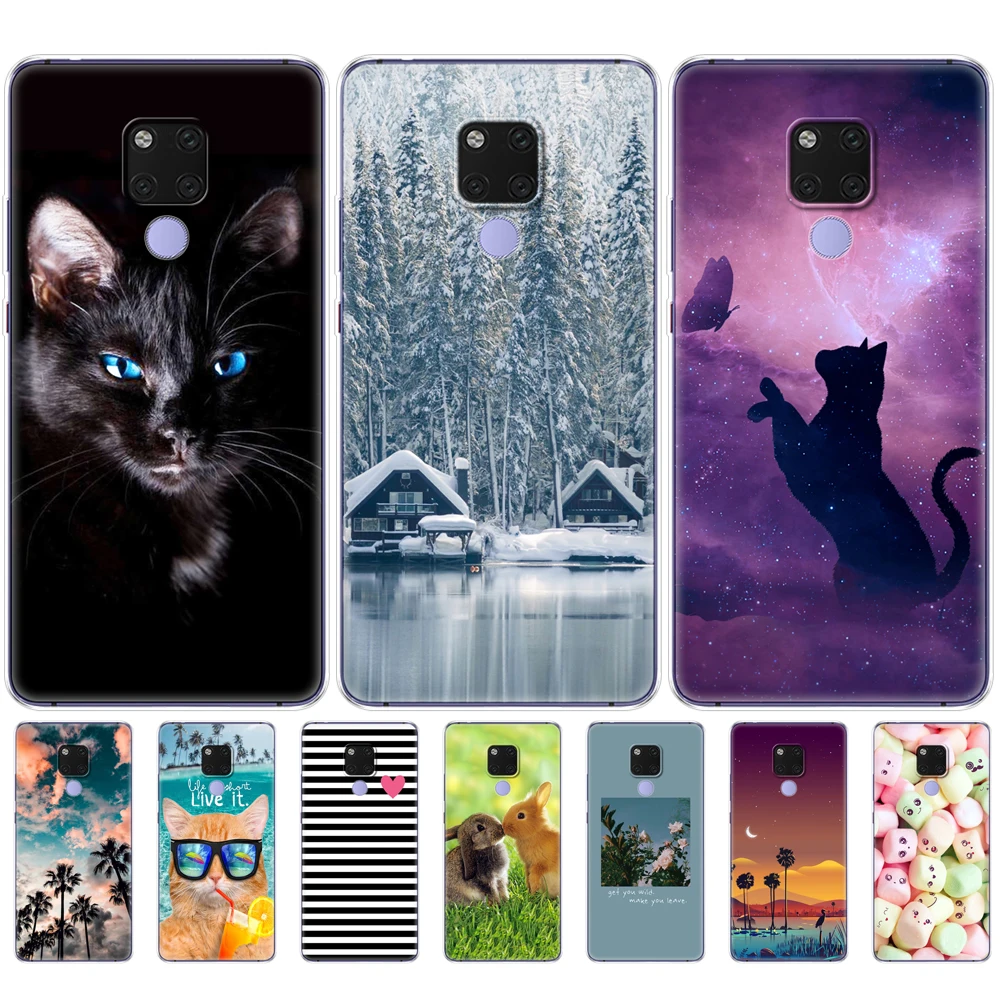 Силиконовый чехол для Huawei Mate 20 pro прозрачный мягкий из ТПУ задней панели телефона