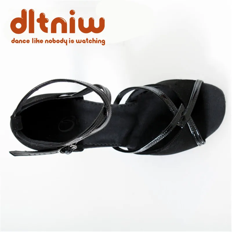 Женская обувь для латинских танцев на каблуках Сатиновые туфли с пряжкой бальных