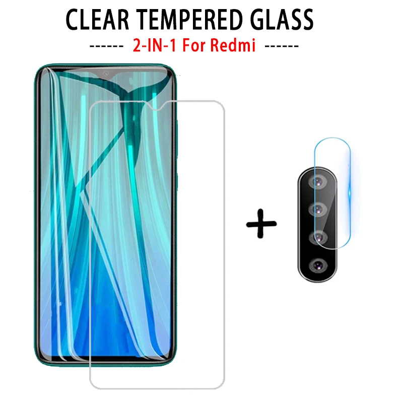2 в 1 Камера Защитная крышка для Xiaomi Redmi Примечание 8 Pro закаленное Стекло 2.5D с