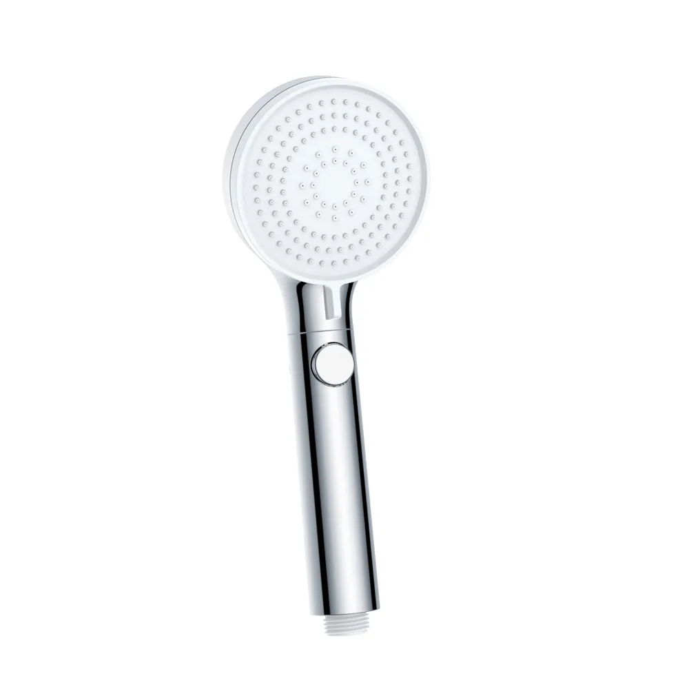 

One-Touch Hand Shower With Pause Function Water Pressure Pressurized Bathroom Silver Simple And Fashionable Shower Head
