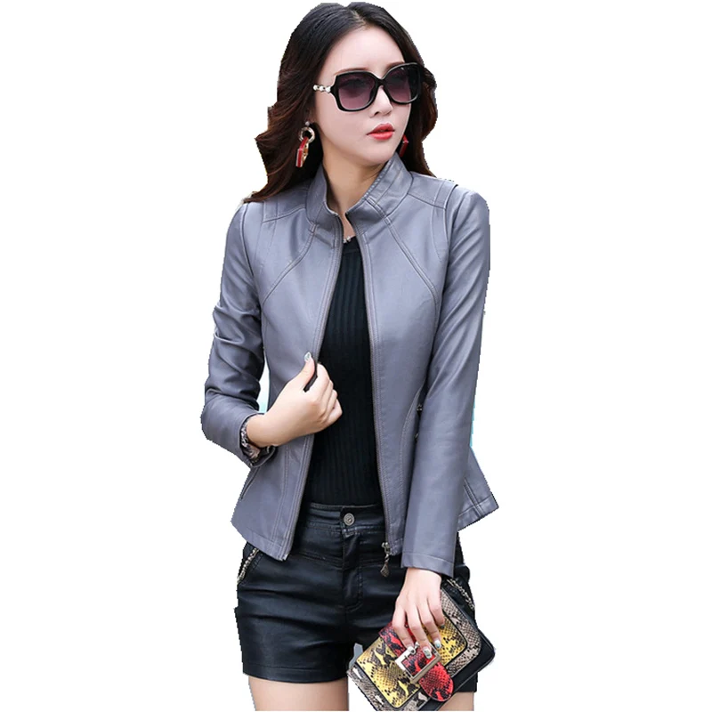 Luxury Leather Suede Jacket Spring Autumn Women Moto Outerwear Coats Garment Plus Size LF9152