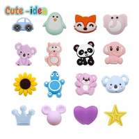cute idea 10pcslot silicone teether beads food grade animal chewable beads diy pacifier chain toys accessories baby product