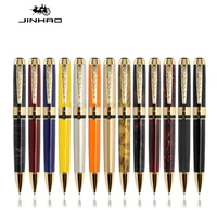 jinhao 250 metal barrel high end refillable twist ballpoint ball pen gold trim professional office stationery writing accessory