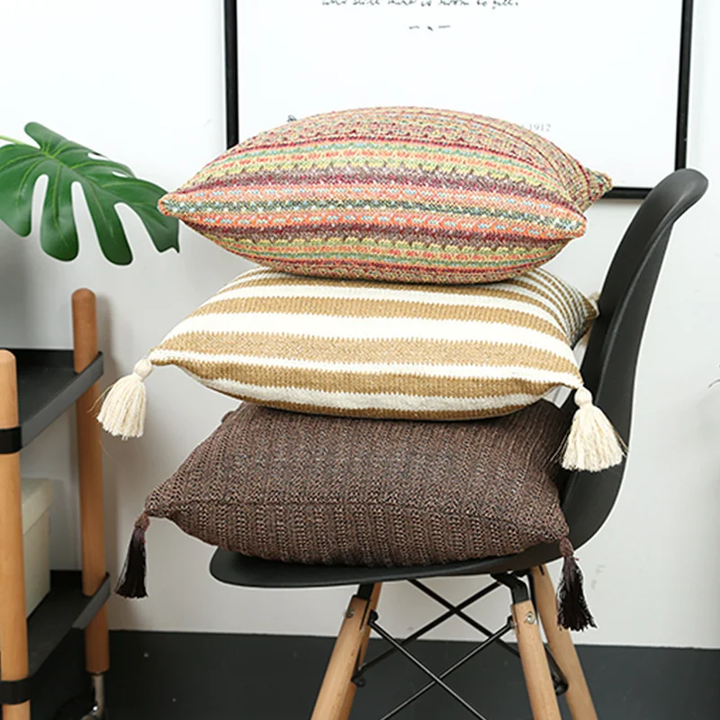 

Linen Cotton Weave Cushion Cover Cotton Canvas Throw Cushion Cover Sofa Home Decorative PillowCover 40863