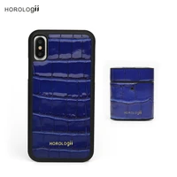 horologii monogram cell phone case bumper for iphone 11 12 13 pro blue italian leather gift set dropship