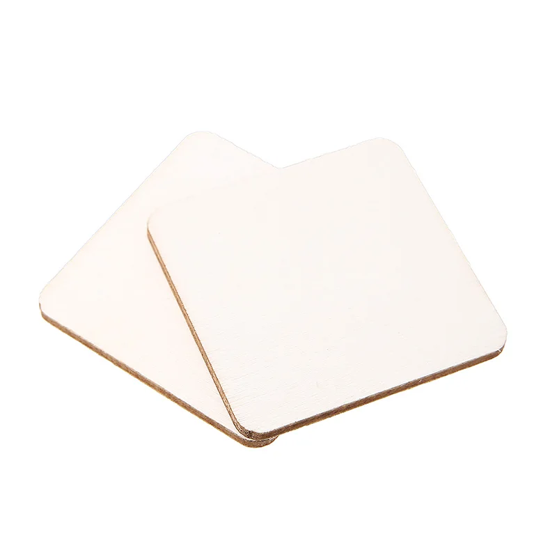 Квадратные деревянные вырезы 50 шт./компл. квадратные подставки из