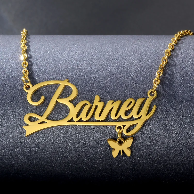 

Customized Name Necklace for Women Stainless Steel Nameplate Butterfly Accessories Pendant Necklace Jewelry Personalized Gift