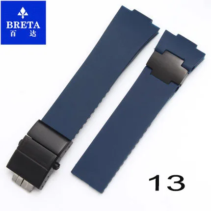 BRETA 25*12 мм водонепроницаемый силиконовый резиновый stap черный коричневый синий ремешок для часов для Ulysse Nardin морской Diver ремешки для часов