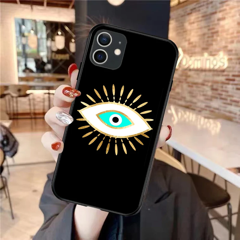 

Luxury Evil Eyes Soft Silicone Phone Cover Case For iPhone 12Mini 11 12 Pro MAX 6 7 8 Plus 12Pro XR XS Max SE 2020 Copue Fundas