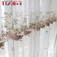 european luxury embroidered curtains ready sheer curtains for living room bedroom window screen kitchen tulle curtains m0634