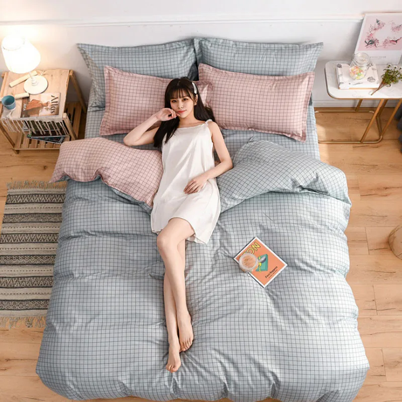 

3PCS/4PCS Home Textiles Bed Plant Cashmere Brushed Cartoon Bedding Sets Bed Linen Quilt Cover Bedding Animal Plant Pattern