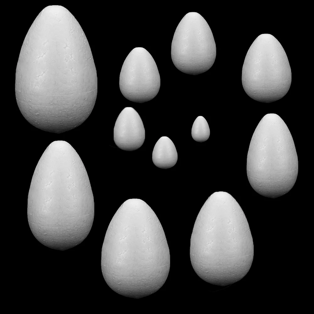 10Pcs Artificial Foam Eggs Easter Chridren DIY Toy White Craft Egg Christmas Home Styrofoam Ball Decor Wedding Party Supply | Дом и сад