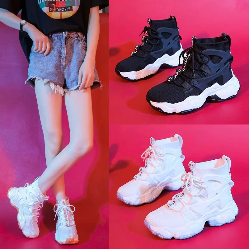 Женские повседневные туфли весенние кроссовки неоновая платформа женские носки