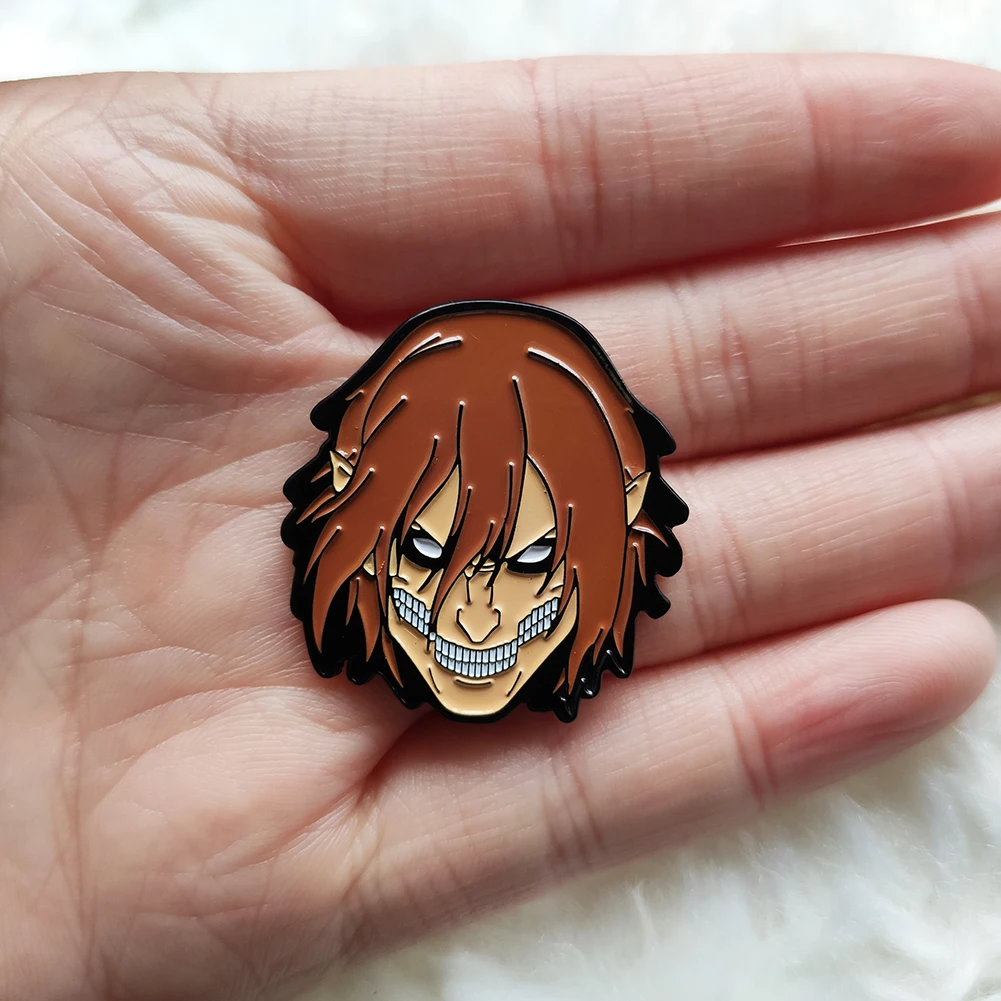 Эмалевая булавка атака на Титанов Эрена йегера металлическая брошка лацканы |