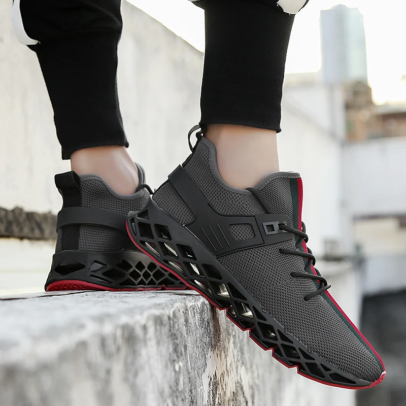 

New Outdoor Men Running for Men Jogging Walking Sports Shoes High-quality Lace-up Athietic Breathable Blade Cushioning Sneakers