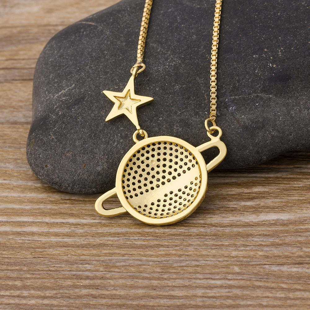 Изысканные планета и звезд с украшением в виде кристаллов колье подвесками
