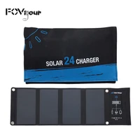 Fovigour 24W Dual USB Solar Charger, PowerPort Solar with Fast Charging Solar Bag for iPhone for Samsung Mobile Phone