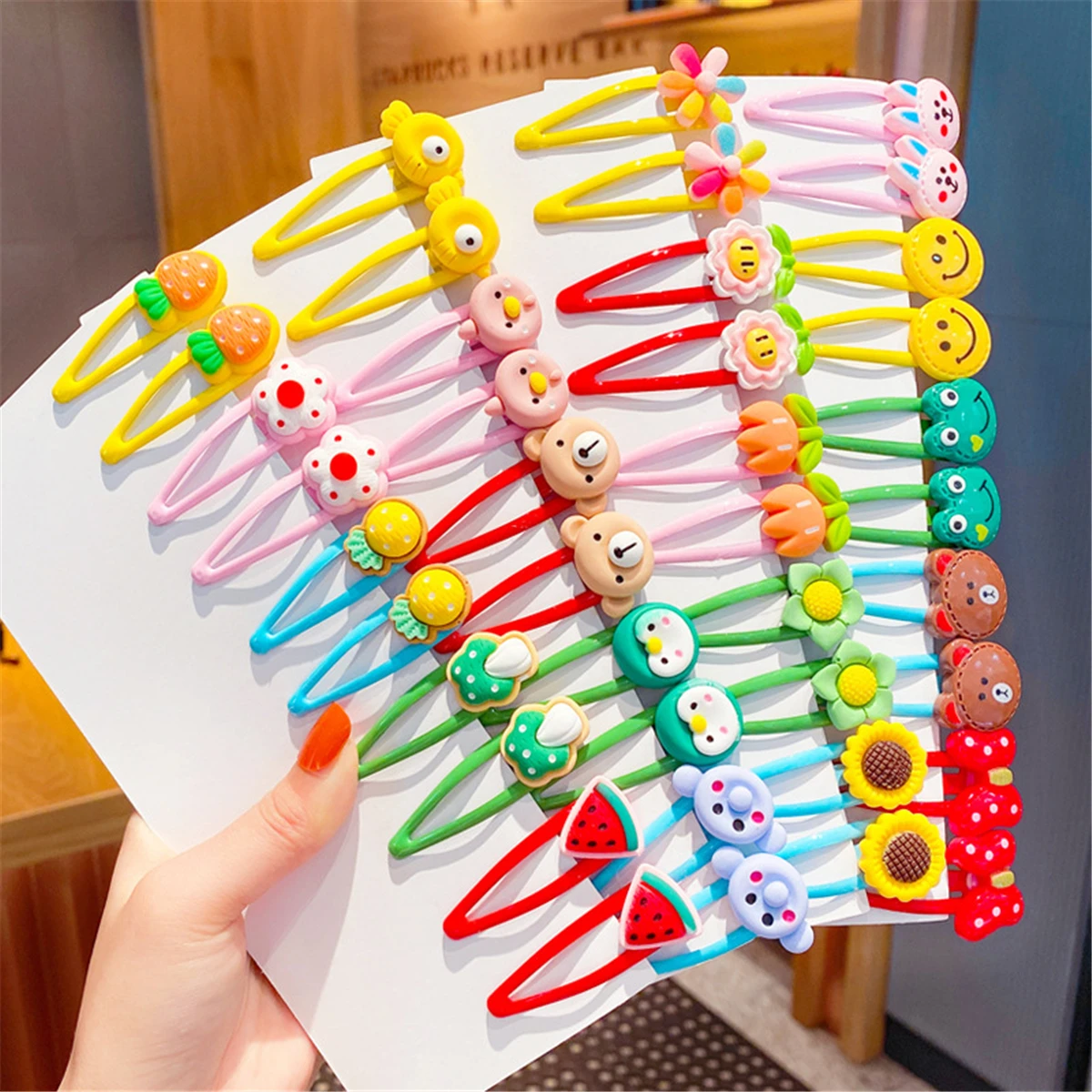 

10Pcs/set Korea Super Bargain Children's Cute Food Hair Clips Little Girl Headwear Lovely Hairpin Barrette Kids Hair Accessories