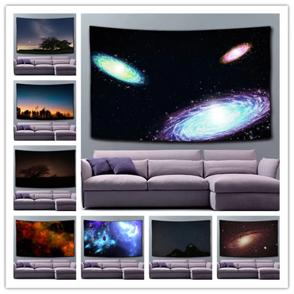 Tapestry Starry Sky Printing Tapestry Wall Beach Blanket Picnic Yoga Mat Living Room Decor Wall cloth