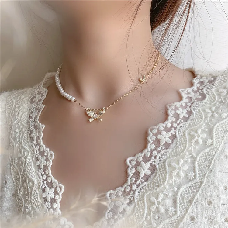 

Pendant Pearl Necklace Collarbone chaine femme Fashion Women's Accessories New summer jewelry for girls Bohemia neckless