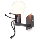 Настенный светильник с героями мультфильмов, креативный настенный светильник Железный маленький человек, бра для детской комнаты, настенный светильник s LED E27, домашний декор, держатель для лампы