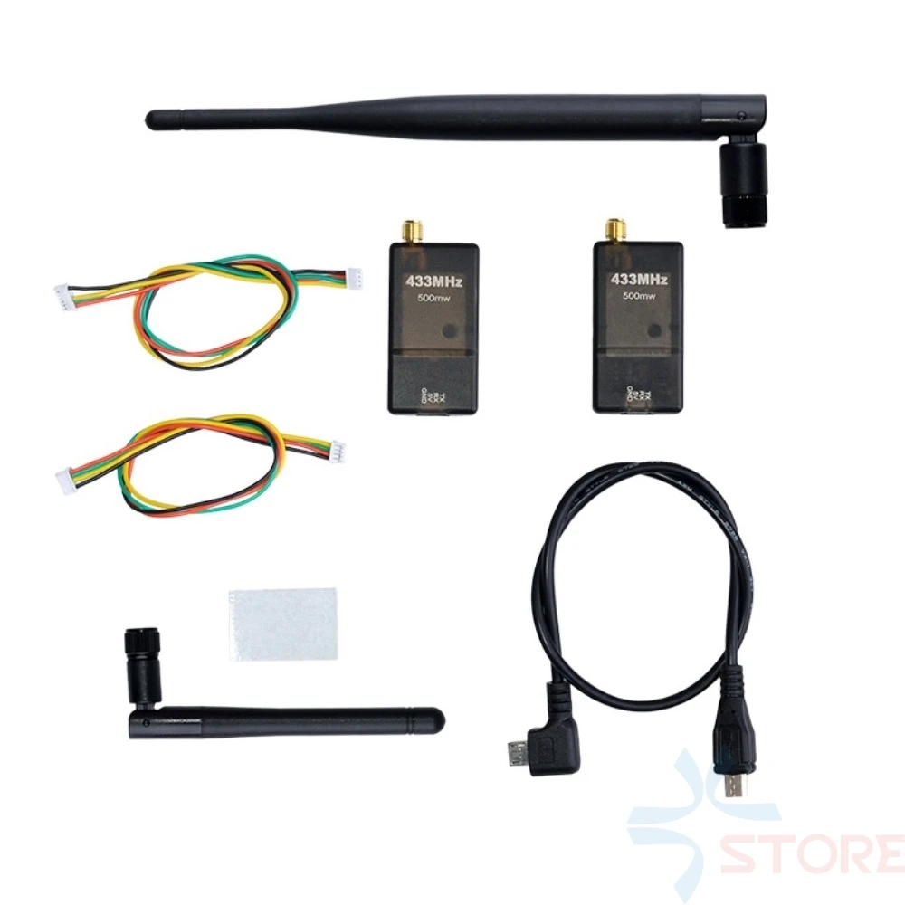 

2KM 3DR Radio Telemetry 433MHZ/915MHZ 500MW Data transmission Module w/OTG For APM 2.5 2.6 2.8 PX4 Pixhawk Flight Controller