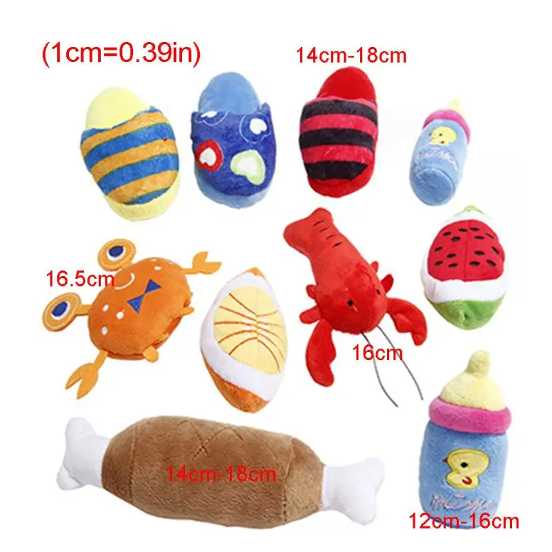 

10 Pcs Squeaky Cute Cartoon Dog Molar Toy Novelty Bite Resistant Doll for Puppy