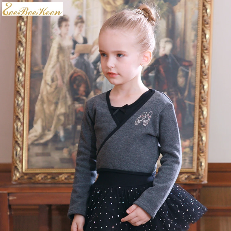 Детская осенне-зимняя Маленькая шаль детская танцевальная одежда топ с длинными