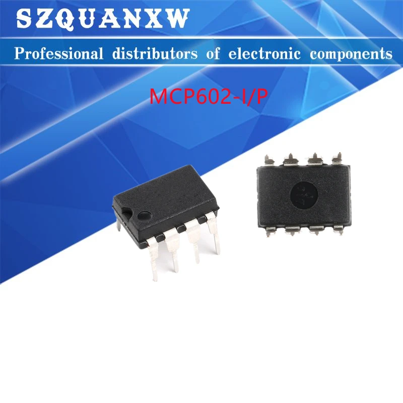 

10PCS MCP602-I/P DIP8 MCP602 DIP DIP8 2.7V to 5.5V Single Supply CMOS Op Amps