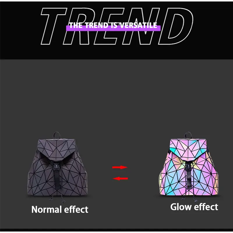 

Women's Backpack Pu Colorful Rhombus Geometric Backpack Trend Harajuku Style Student Fashion Schoolbag