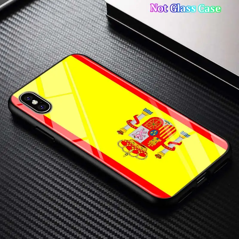 Черный чехол для iPhone 11 11Pro Max испанские национальные флаги для iPhone X XR XS Max 8 7 6 6S Plus 5S глянцевый чехол для телефона