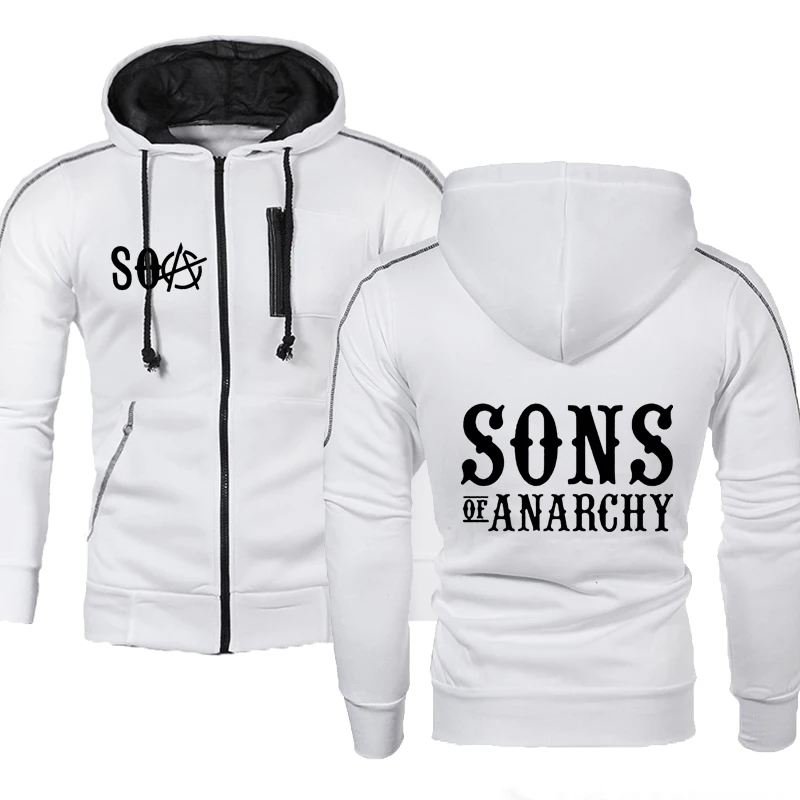 

SOA Sons of anarchy the child new Fashion SAMCRO Men Sportswear Zipper Hoodies Male Casual Sweatshirt Fleece Sweatshirt